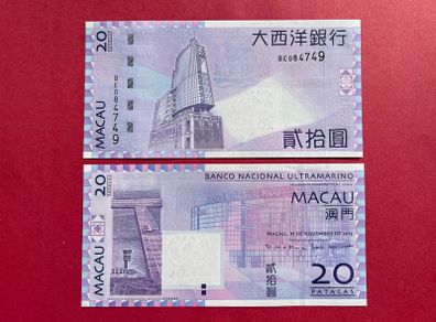 Macau  20. Patacas. 2013. Pick 109.  ( Uncirculated )