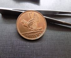 Irish 1950 Penny.Good Lustre.A /unc.Hen and Chicks.