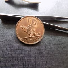 Irish 1950 Penny.Good Lustre.A /unc.Hen and Chicks.