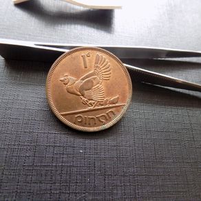 Irish 1950 Penny.Good Lustre.A /unc.Hen and Chicks.