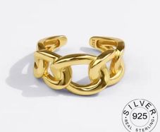 Ring chain silver 925 gold plated