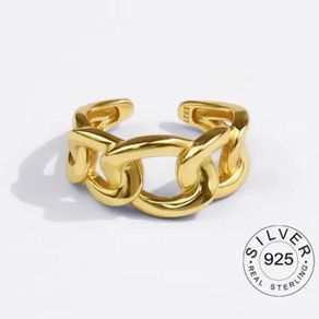 Ring chain silver 925 gold plated