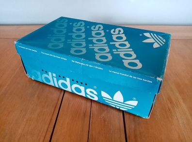 Rare Vintage 1980's Adidas Box. For Display, Storage, Stage/Film prop, photography, Craft, Project, Art, Etc.. Adidas Boxes. Basketball. Size 9.5. 80's. Trainers, Runners, Casual, Footwear, Shoes. Memorabilia.