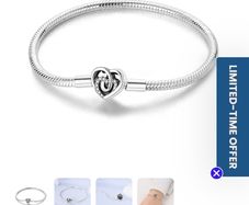 Silver 18cm Charm bracelet