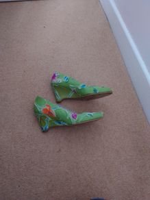 Green wedge shoes