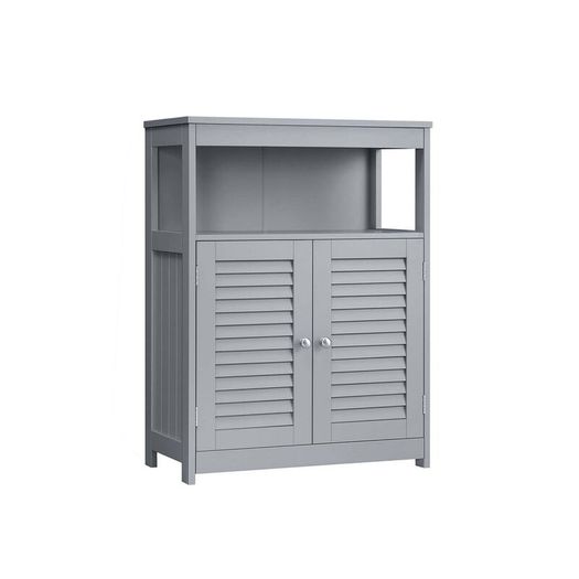 Bathroom cabinet with double door Bathroom cabinet with open compartment  white or grey