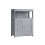 Bathroom cabinet with double door Bathroom cabinet with open compartment  white or grey Image 2
