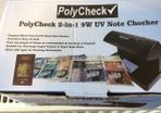 Polycheck Bank Note Checker. 9 Watts Ultra Violet Bank Note Checker.