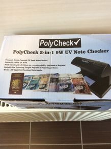 Polycheck Bank Note Checker. 9 Watts Ultra Violet Bank Note Checker.