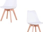Set of 2 Scandinavian Dining Chairs white