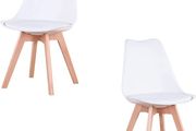 Set of 2 Scandinavian Dining Chairs white
