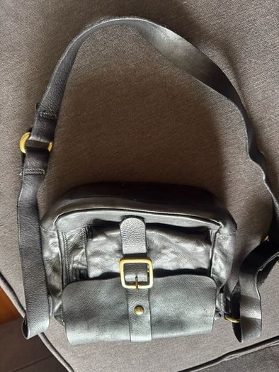 black leather bag