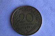 Old French coin - 20 Centimes 1963