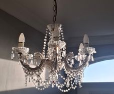 Vintage crystal 6 light chandelier