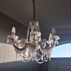 Vintage crystal 6 light chandelier