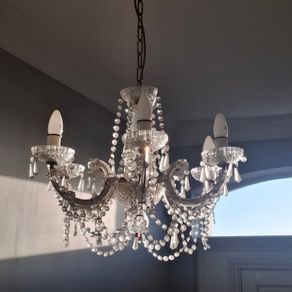 Vintage crystal 6 light chandelier