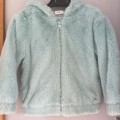 Tesco F+F Aqua fluffy thermal fleece jacket with zip Size 3-4 EUC