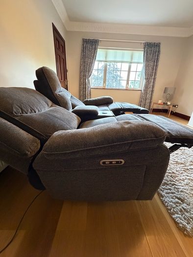Electric 2 Seater Recliner and Console (Connollys of Moy) 1 Year Old