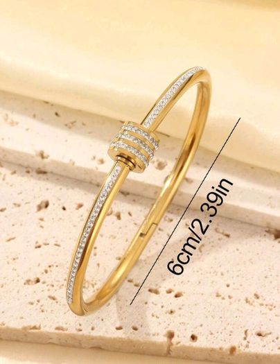 rhinestone gold bangle