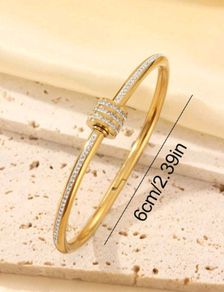 rhinestone gold bangle