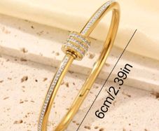 rhinestone gold bangle