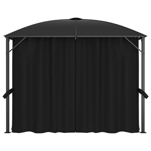 Gazebo with Curtains 300x300x265 cm Anthracite