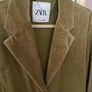 Reduced Fab Zara Light Khaki Green Velvet Coat Image 8