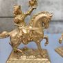 1940's Brass Horsemen Bookends Image 3