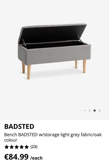 Light Grey Storage Bench