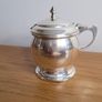 Vintage  English Silver plate mustard pot with cobalt glass liner Image 3