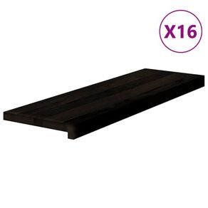 Stair Treads 16 pcs Dark Brown 80x30x2 cm