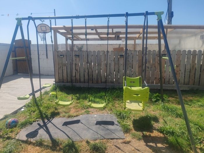 swing set and slide