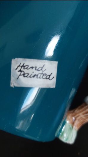 Fabulous Collectable Vintage Hand-Painted 3-D Cat and Frog Mug by Bergschrund, Seattle, USA, from 1991, Display Only Due to Hairline Crack