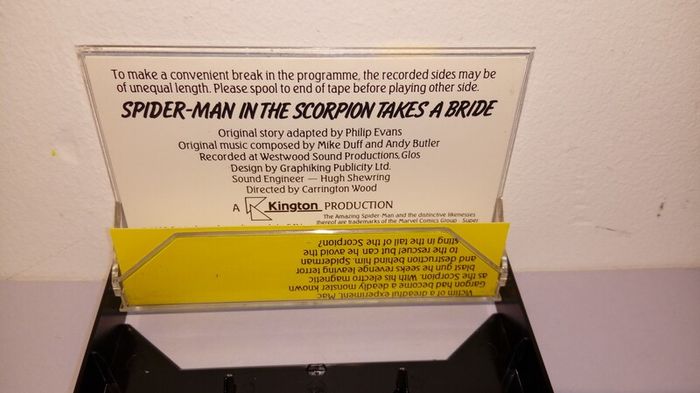 Rare 1985 Spider-Man The Scorpion Takes A Bride Spoken Word Story/Audiobook Cassette Tape