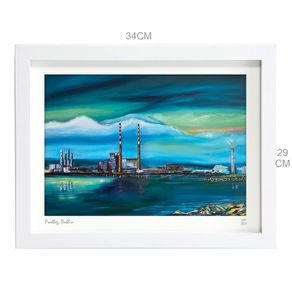 Poolbeg Sunset, framed print by Helen Mathews