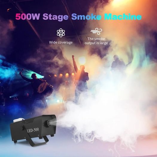 Fog Machine, 500W Smoke Machine with Wireless Remote Control & Automatic Spray Function, Mini Fog Smoke Machine for Halloween Christmas Party Wedding DJ Performance Stage Show (No Light)