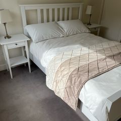 Brand New Hemnes Double Bed, bedside tables & mattress