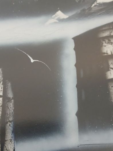 Original Surrealist Spray Paint Art. Professionally Framed 22 x 27 inches.