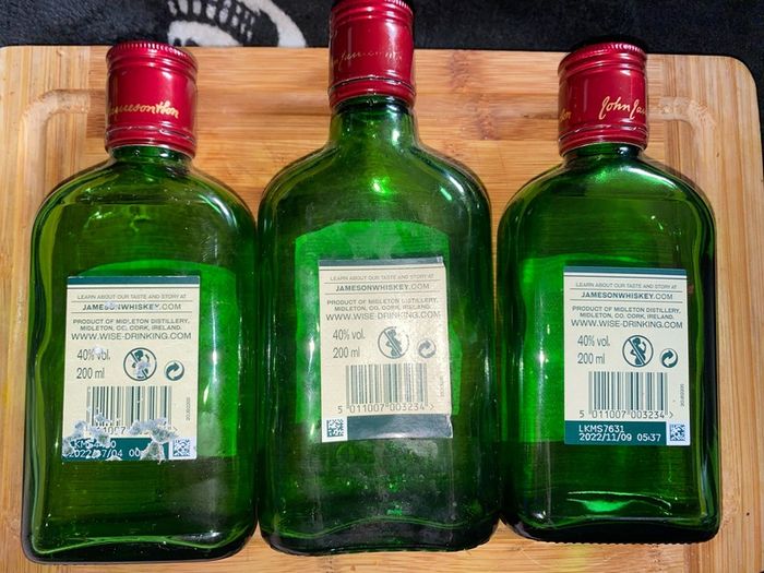 Jameson powers Whiskey empty bottles 200ml