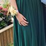 Long dark green lacy chiffon maxi dress M 10 Image 3