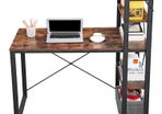 Rustic Brown Office Desk With Shelving