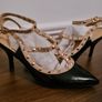Black Patent Leather / Beige / Gold Stud High Heels BRAND NEW!!! Image 2