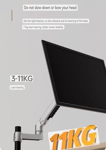 Newscene Extended 3 level Single monitor arm stand in black