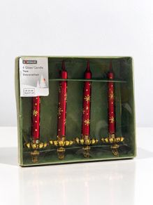 New Homebase Vintage Style Glass Candle Christmas Tree Decorations