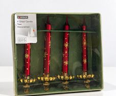 New Homebase Vintage Style Glass Candle Christmas Tree Decorations
