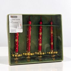 New Homebase Vintage Style Glass Candle Christmas Tree Decorations