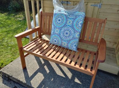 Garden 2 Seater Bench and Cushion