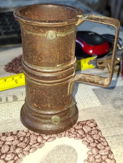 Rare 13 Piece Lot of Antique Chavagnat Tin Measuring Demi-Litre from Paris, France, dating  approximately 1800s.