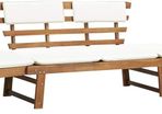 _Garden Bench 2-in-1 with Padding 190 cm Solid Acacia Wood