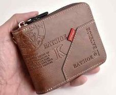 Men's Wallet Made of PU Wax Oil Skin Purse for Men Coin Purse Short Male Card Holder Wallets Zipper Around Money Coin Purse